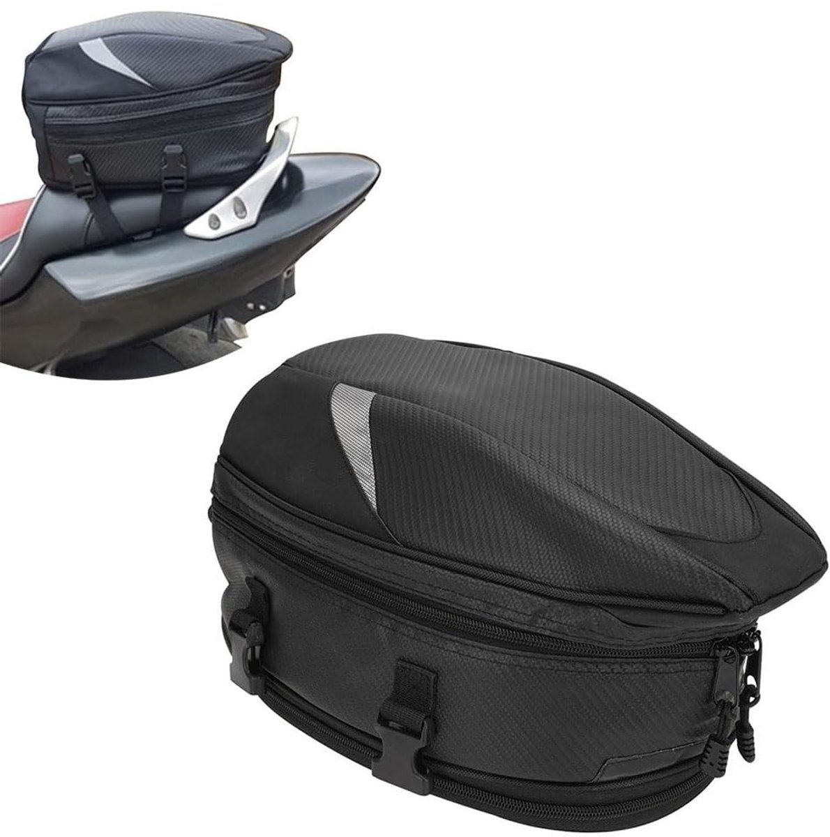 Omgoods - Waterdichte Achtertas voor Motorfiets van PU-leer