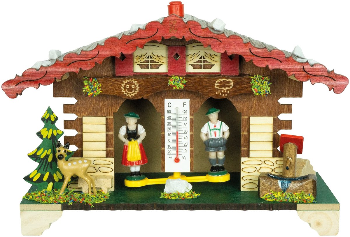 Omgoods - Houten Weerhuisje Multi-kleurig