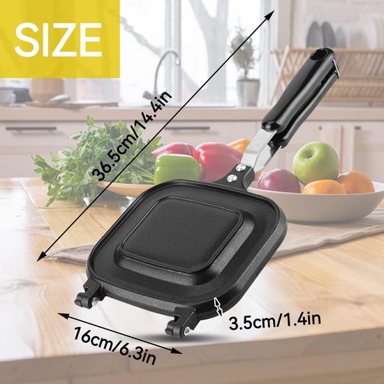 Omgoods - Multifunctionele Dubbelzijdige Sandwich Maker - Non-stick Bakpan — afbeelding 4