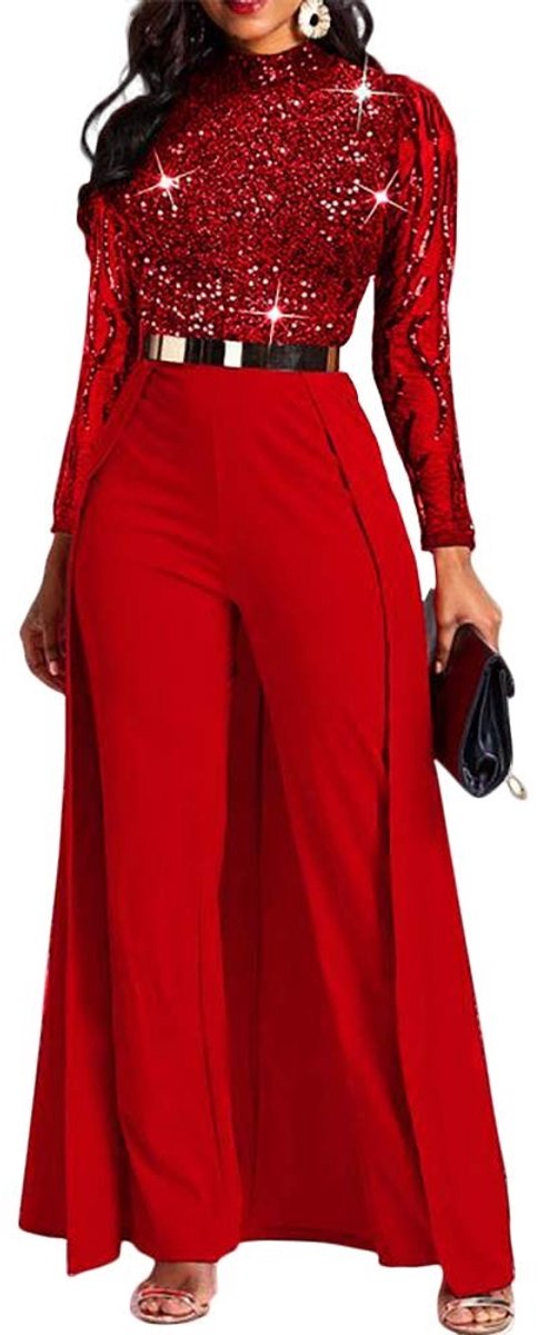 Omgoods - Dames Jumpsuit met Hoge Taille en Patchwork, M