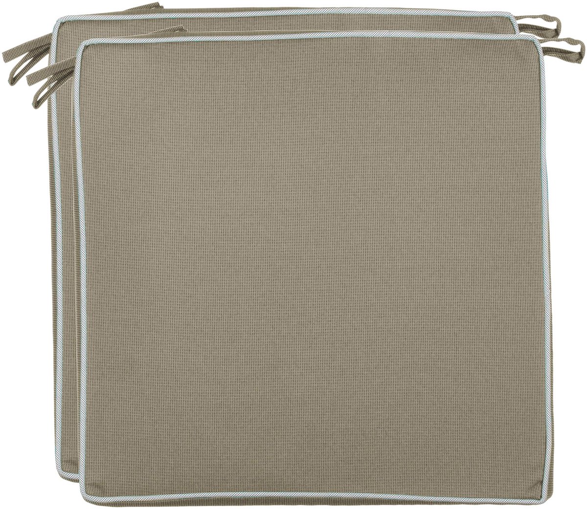 Omgoods - Set van 2 Buiten Zitkussens 40x40x4 cm Water- en Vuilafstotend Taupe/Beige