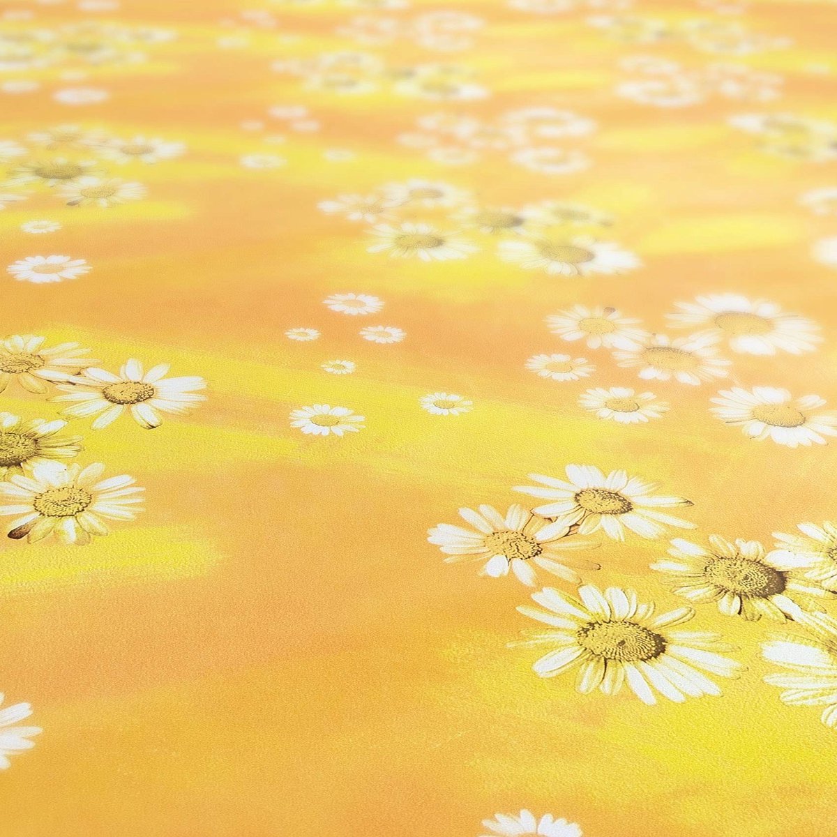 Omgoods - Tafelkleed met PVC Coating in Geel met Bloemen, Ovaal, 180 x 140 cm