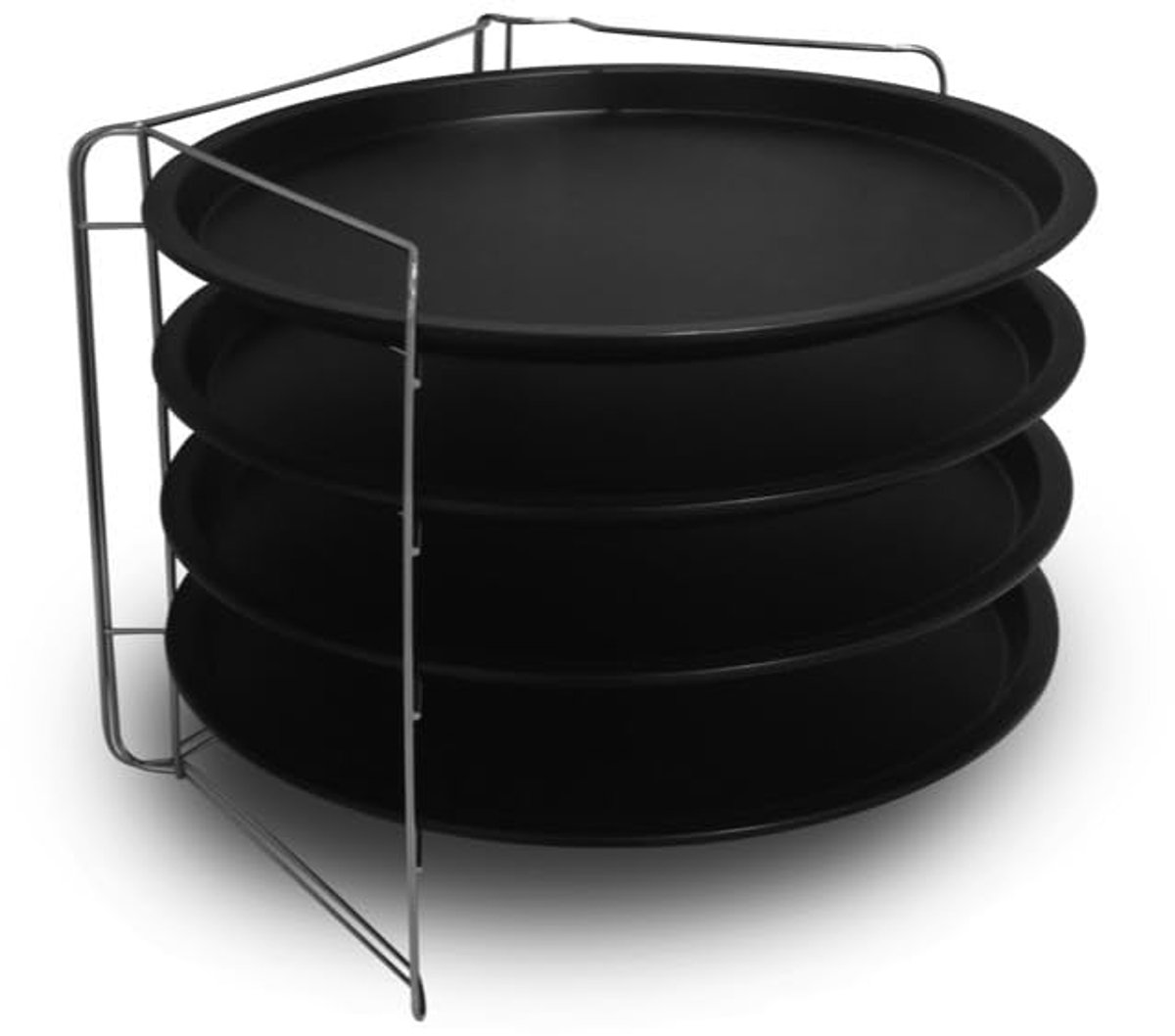 Omgoods - Set van 4 Pizzavormen 32 cm - Staal met Dubbele Antiaanbaklaag