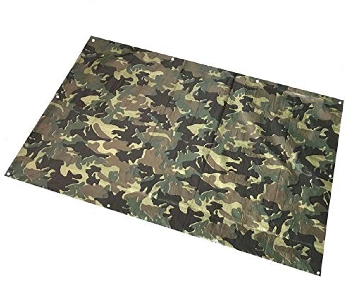 Omgoods - Waterproof Woodland Camouflage Tarpaulin 6 x 1.5 m