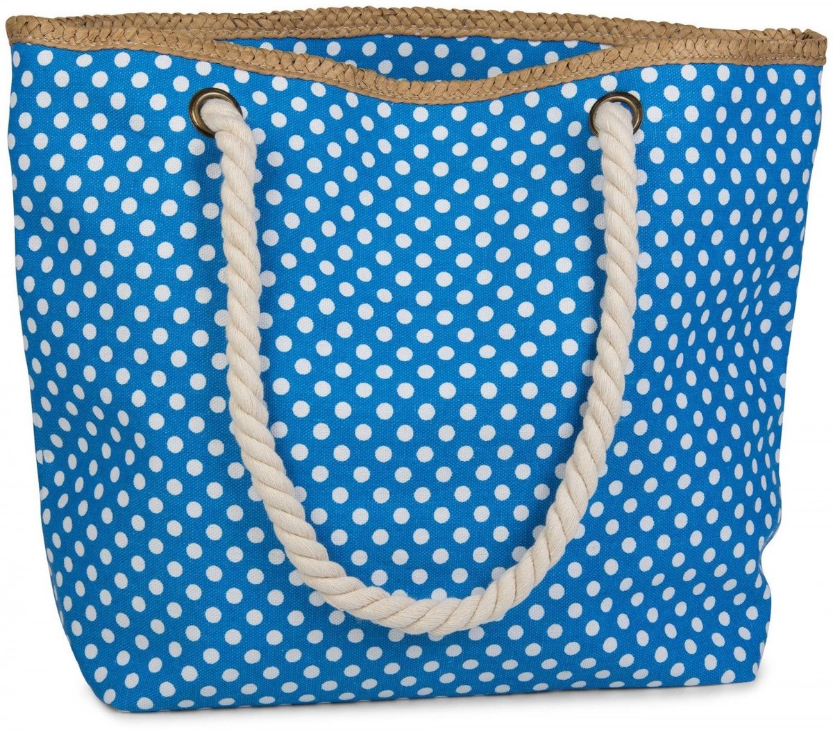 Omgoods - Strandtas met Stippenpatroon en Inclusieve Cosmetica Tas
