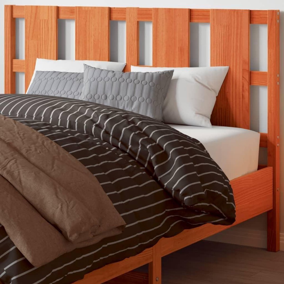Hoofdbord Massief Hout - Bed Hoofdeinde - Slaapkamer Decoratie - Massief Grenenhout - 135 cm - Bruin
