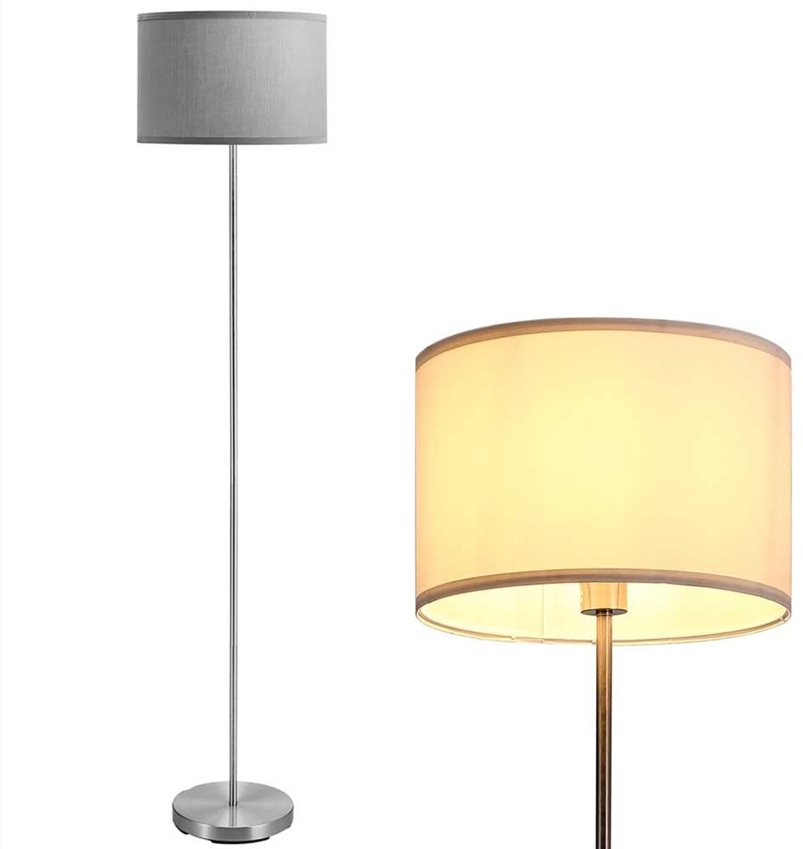 Omgoods - Vloerlamp met Stof Lampenkap, Hoogte 160 cm
