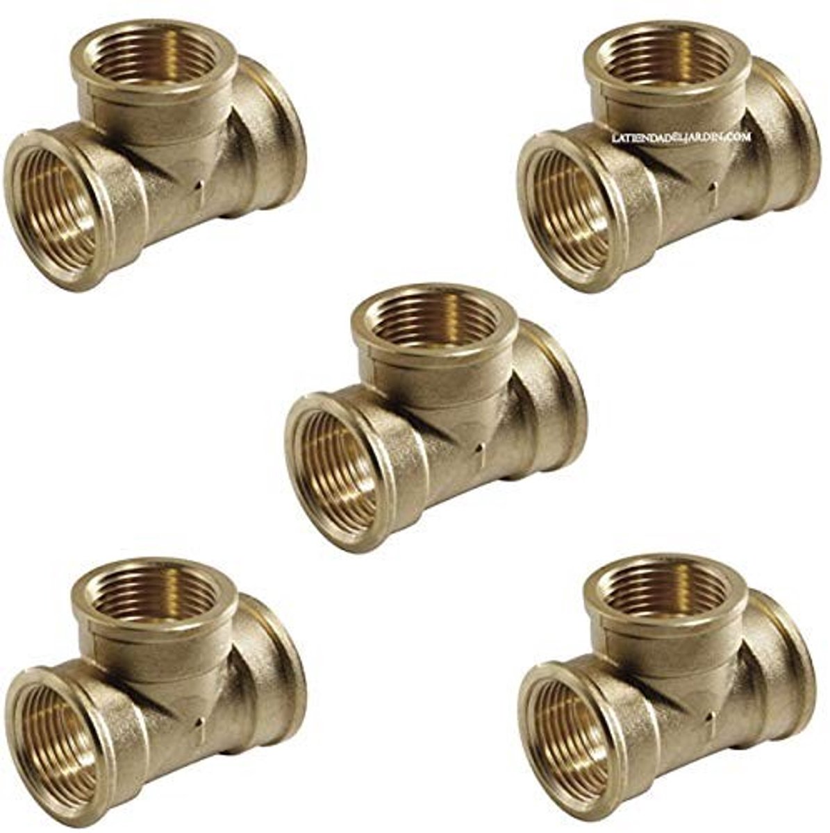 Omgoods - Set van 5 Messing T-stukken 3/4'' voor Irrigatie