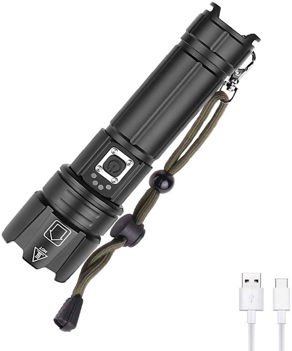 Omgoods - XHP70.2 Krachtige LED Zaklamp met 6000 Lumens en Zoomfunctie