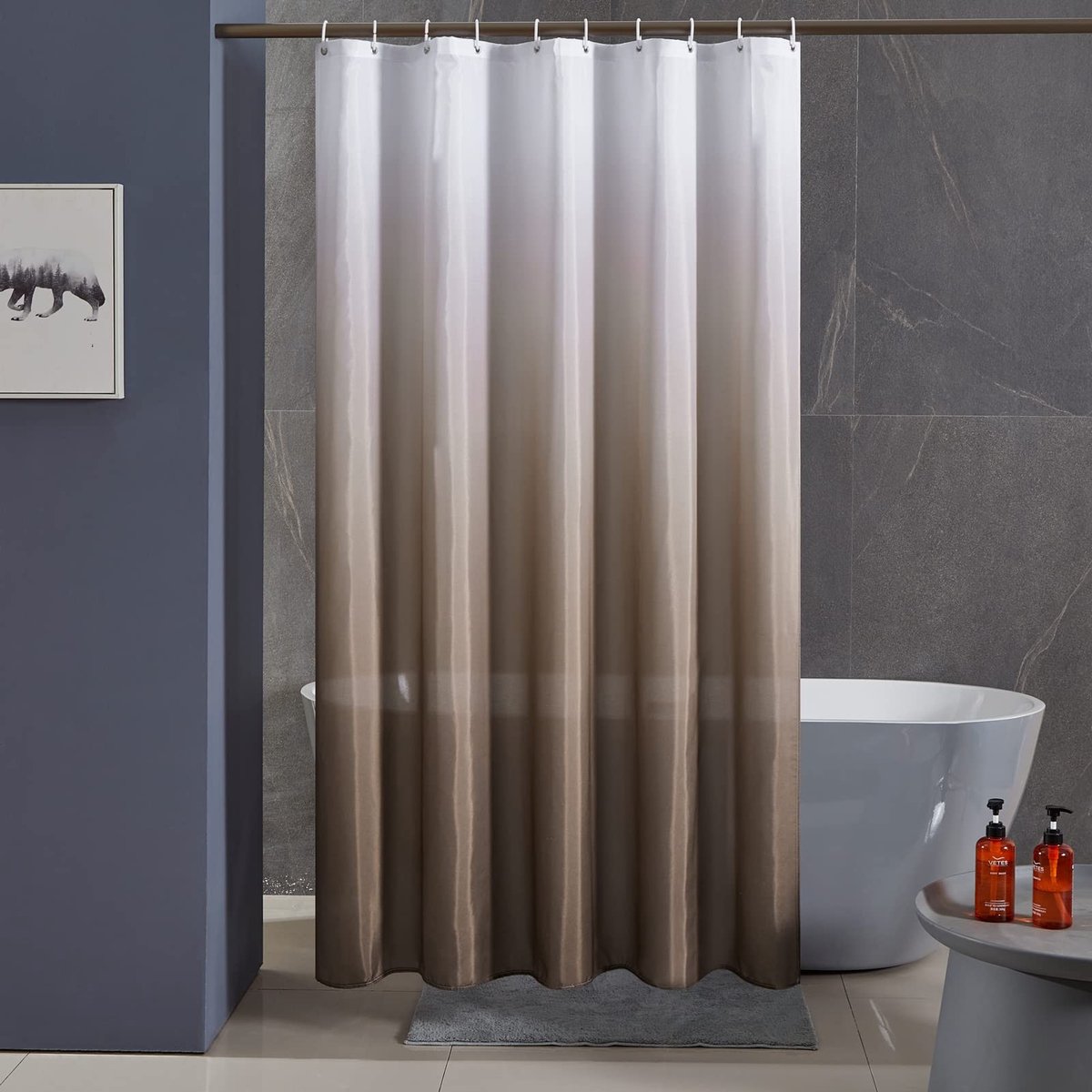 Omgoods - Waterdichte Douchegordijn 150 x 180 cm met 10 Haakjes