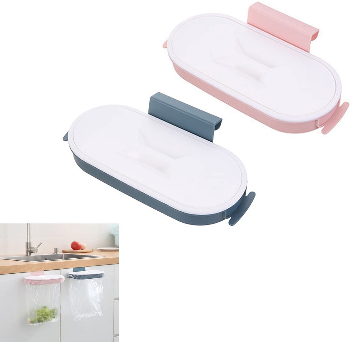 Omgoods - Set van 2 Prullenbak Houder voor Keuken
