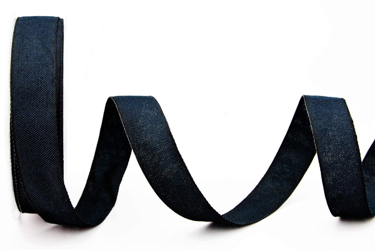 Omgoods - Dekoband Donkerblauw 20m x 25mm met Draadranden voor Creatieve Projecten
