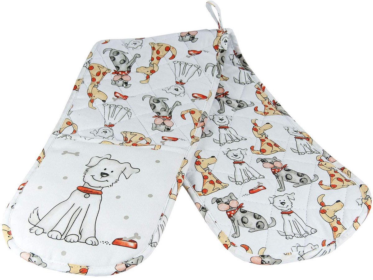 Omgoods - Dubbele Ovenhandschoenen met Hondenprint - 100% Katoen
