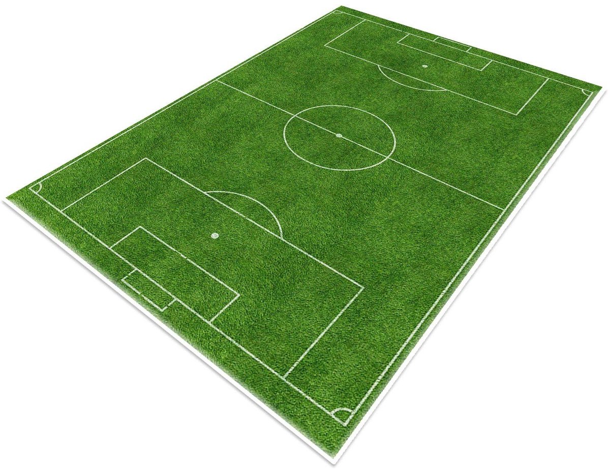 Omgoods- Voetbaltapijt 80 x 120 cm - Speelmat - Speeltapijt - Voetbalveld - Antislip - Leuk ontwerp