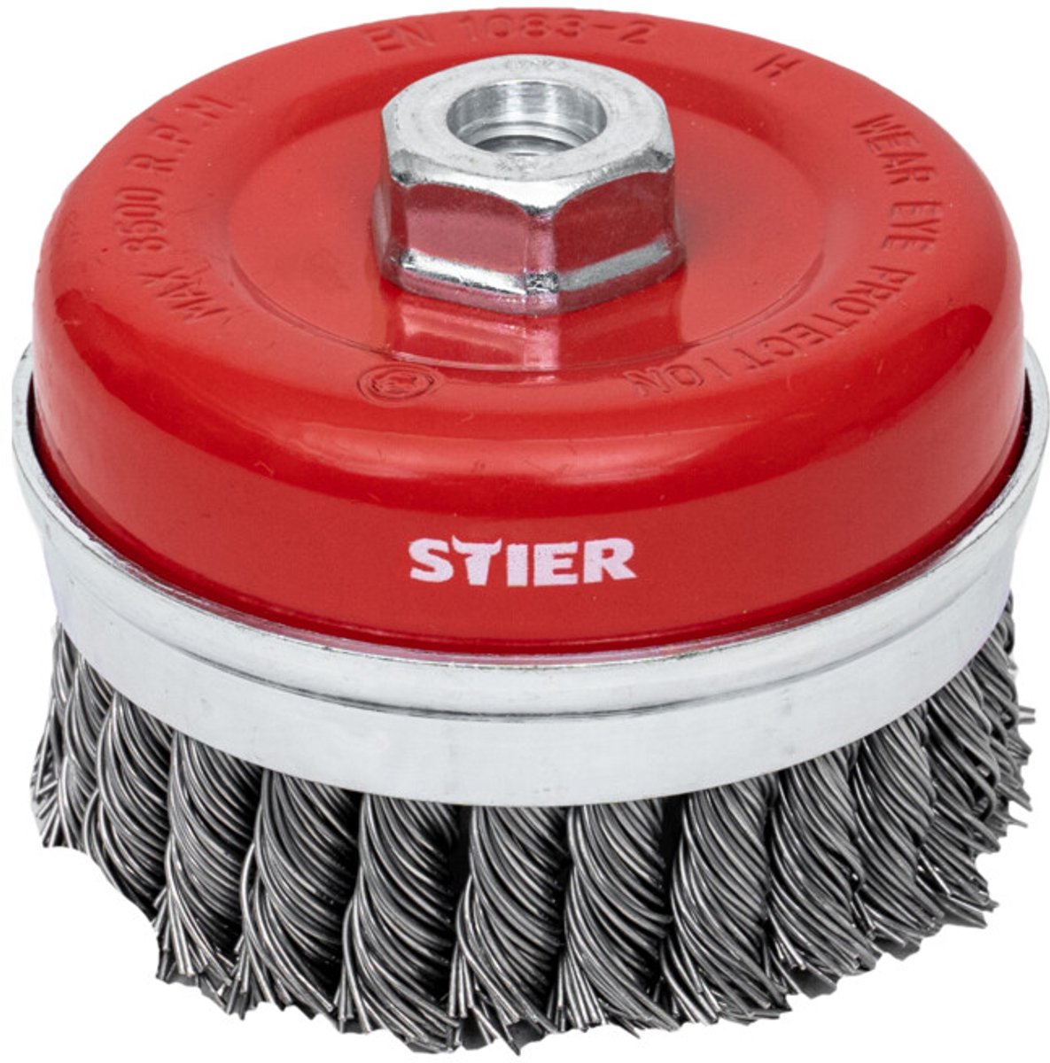 STIER komborstel ø 100 mm, M14, 0,8 mm, geknoopt, staal