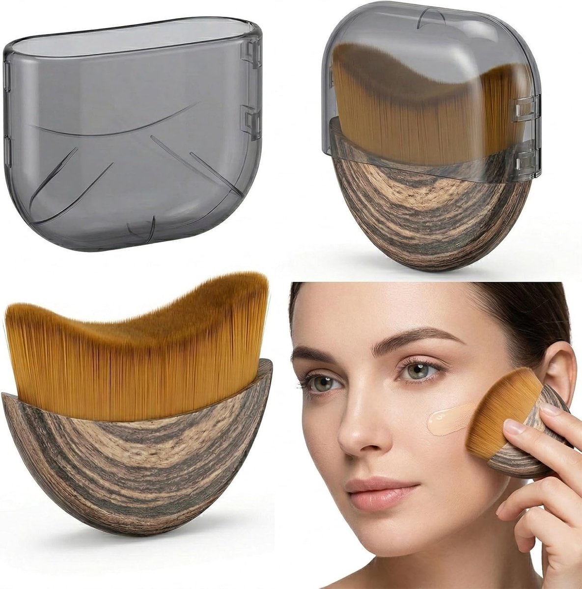 SnelShoppen - Set van 2 Droge Gezichtsborstels, Gezichtsborstel met Massage voor Borsten, Verwijdert Cellulitis en Dode Huid met Massage Peeling, Drog