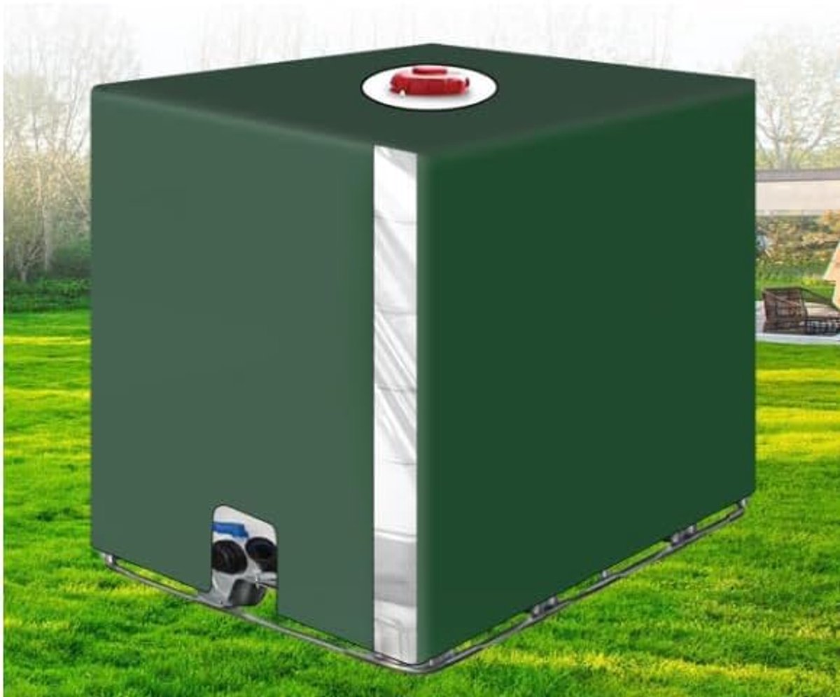 SnelShoppen - IBC Tankafdekking 1000 Liter Waterdicht Groen - Beschermhoes voor IBC Container - Slijtvast Oxford-Stof - Afdekzeil voor Waterreservoir,