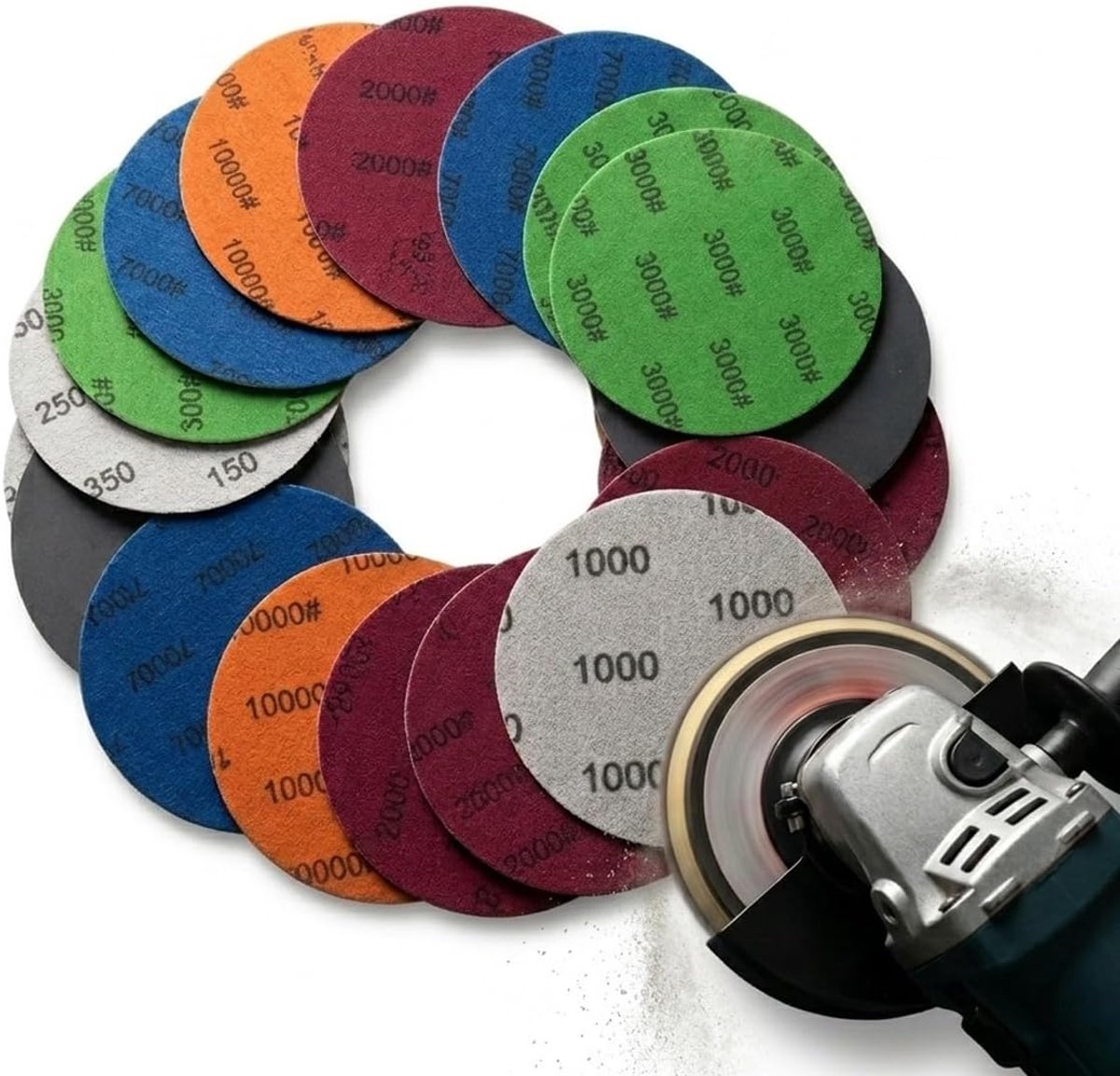 Schleifpapier 24 stuks 100mm - Körnung 1000/1500/2000/3000/4000/5000 - Nass- en drooggebruik - Perfect voor polijsten - ShopVlot