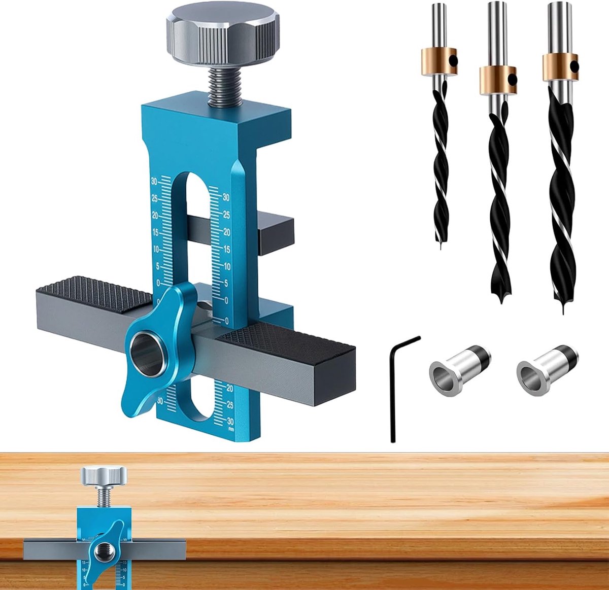 2-in-1 kastdeur, montagehulpset met 3 boren, aluminiumlegering, verstelbare kastdeurinstallatie, verstelbare - ShopVlot