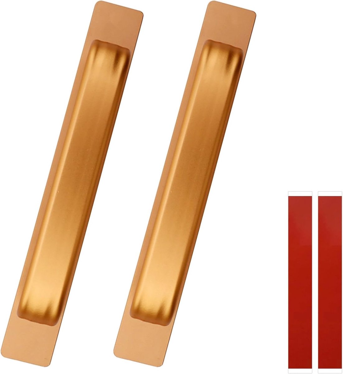 SnelShoppen - 2 stuks zelfklevende schuifdeurgrepen, goudkleurige kastdeurgrepen 180 mm, ideaal voor kasten, schuifdeuren en balkondeuren