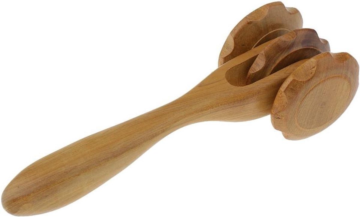 Houten Massageroller - Spierroller Massage - Spierontspanning - Natuurlijk Hout - 21.5 cm - Natuurlijk Hout