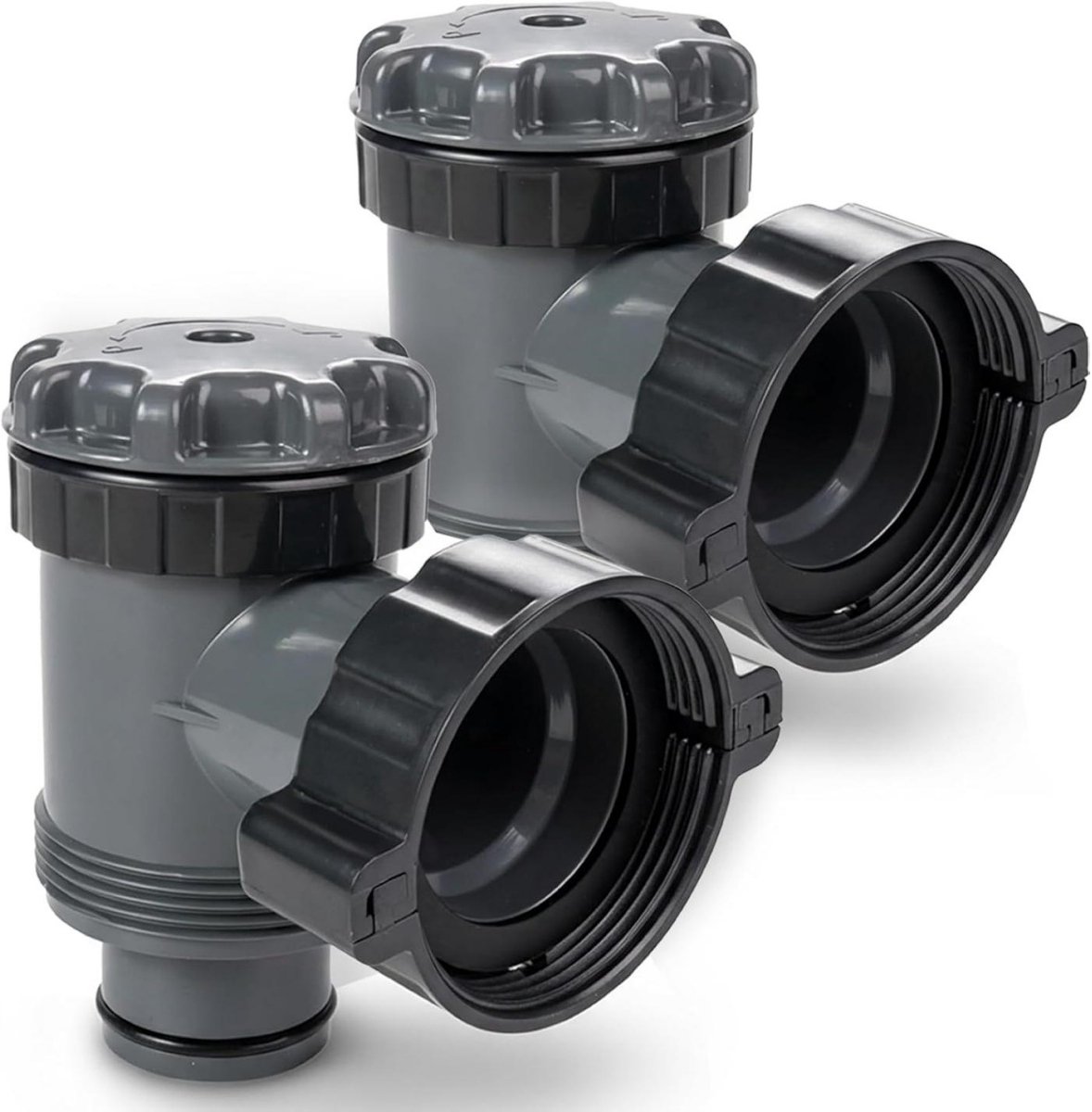 GELLDG 38 mm afsluitventiel geschikt voor Intex- en Coleman-zwembaden – set van 2 – schuifafsluiter – zwembadkoppeling – vervangingsonderdeel geschikt voor opzetzwembaden en filterpompen