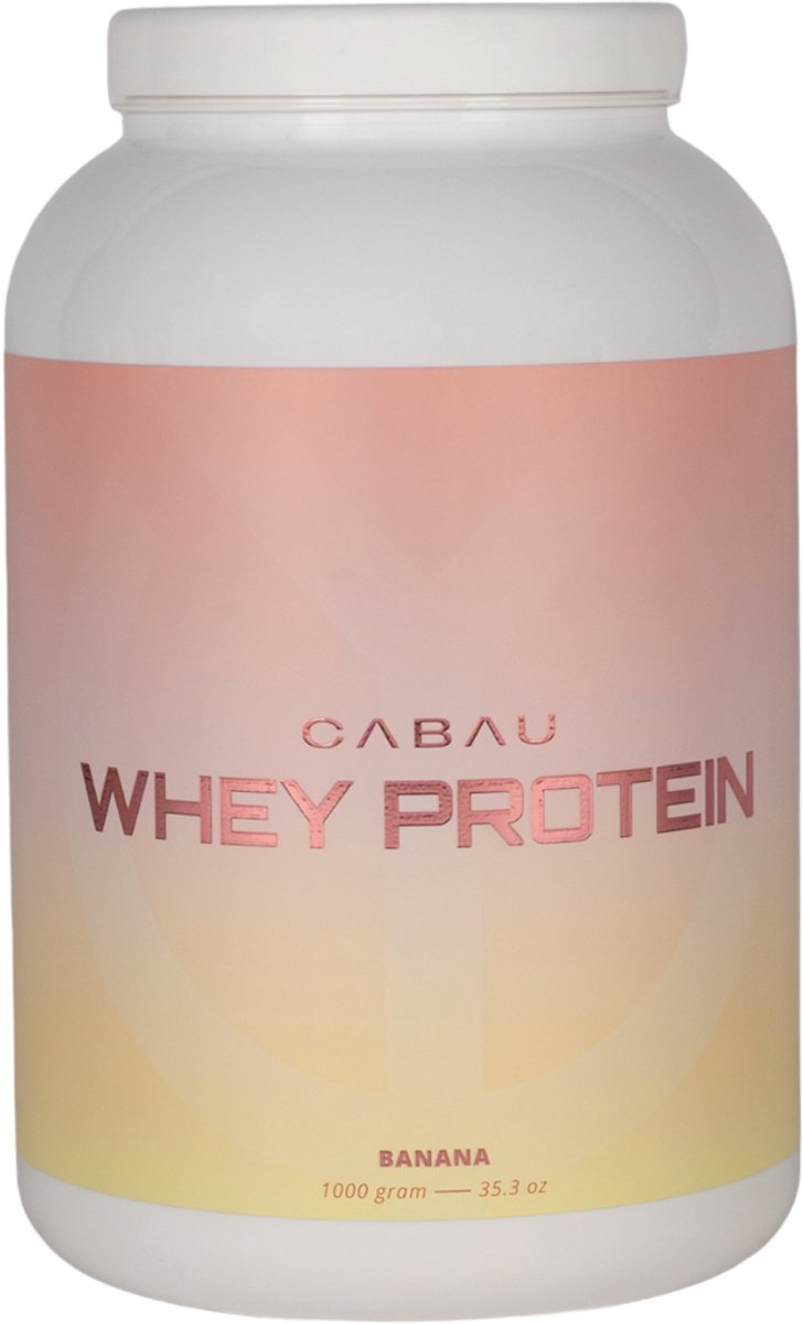 Cabau – Protein Shake – Banana – Whey Eiwitpoeder, 24 g Eiwit per Portie – 7 Smaken – Eiwitrijke Shake voor Spierherstel & Spieropbouw – 1000 g
