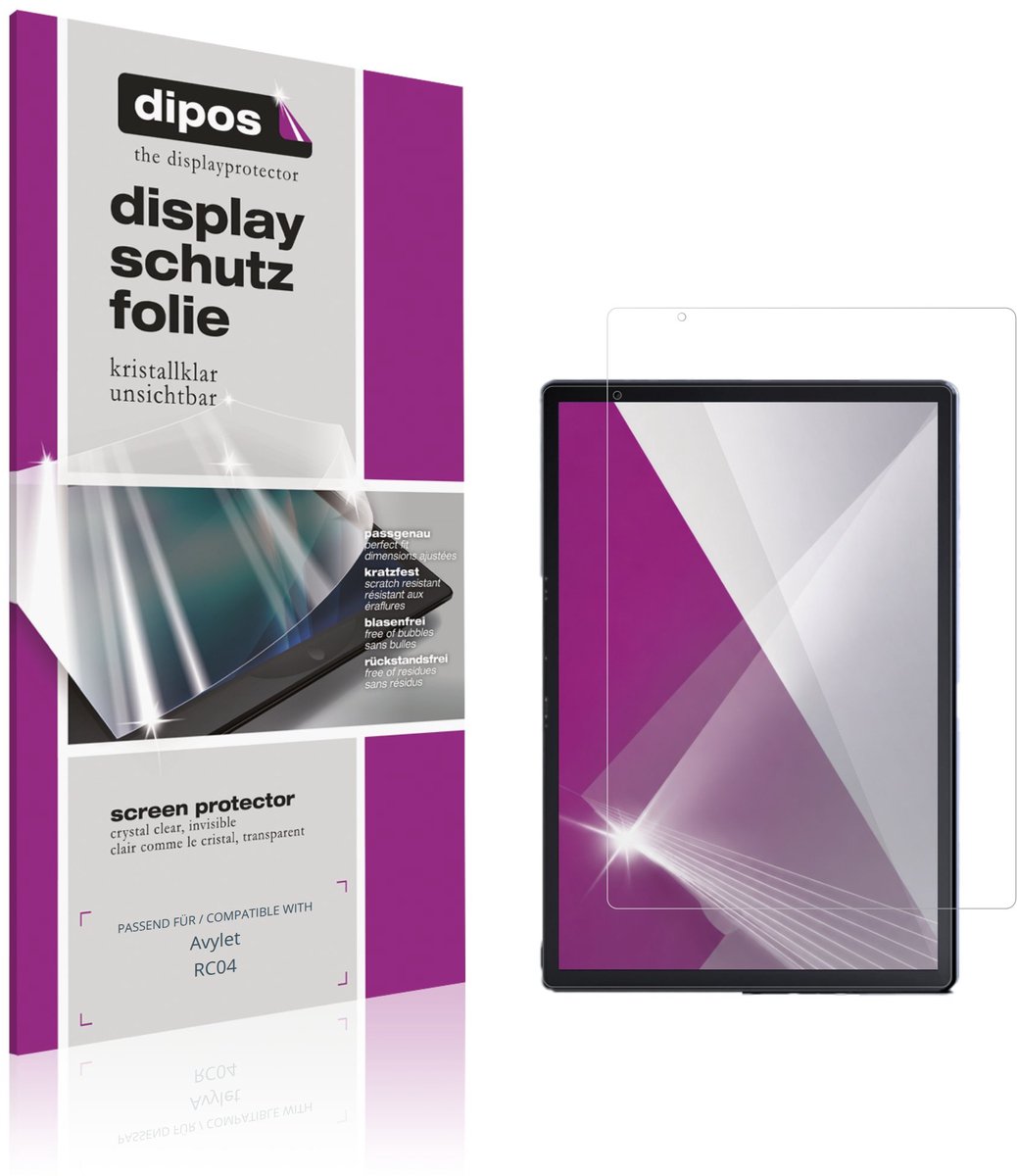 dipos – 2x Beschermfolie geschikt voor Avylet RC04 | Krasbestendige & heldere Screenprotector Ultra-Thin