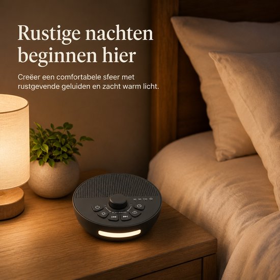 Gloovon White Noise Machine Baby - Slaaphulp met Huildetectie - 30 Rustgevende Geluiden & Nachtlamp - Witte Ruis Machine — afbeelding 5