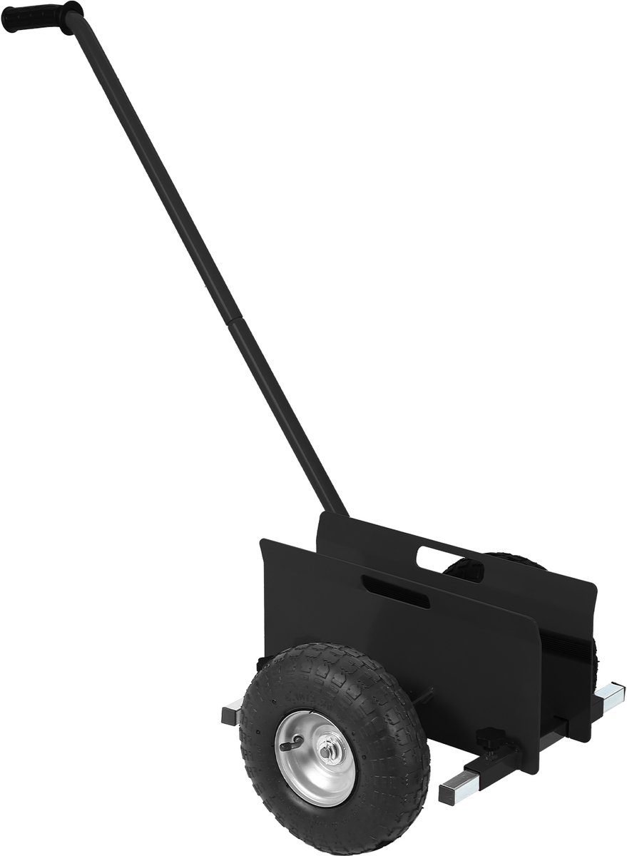 Industriële Plaatwagen Met Verlengde Stalen Handgreep - Draagvermogen 300 KG - 25,4 cm Rubber Wielen - Verstelbare Zelfspannende Klem Voor Gipsplaten, Multiplex En Deuren - Zwart