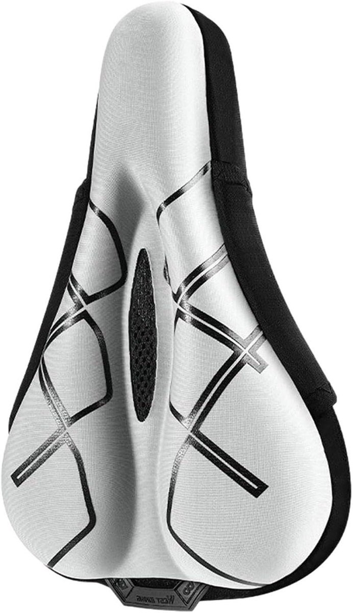 Fietszadelhoes - Fietsstoelkussen - Comfortabel Fietsen - Antislip en Ademend - 28 x 18 cm - Grijs