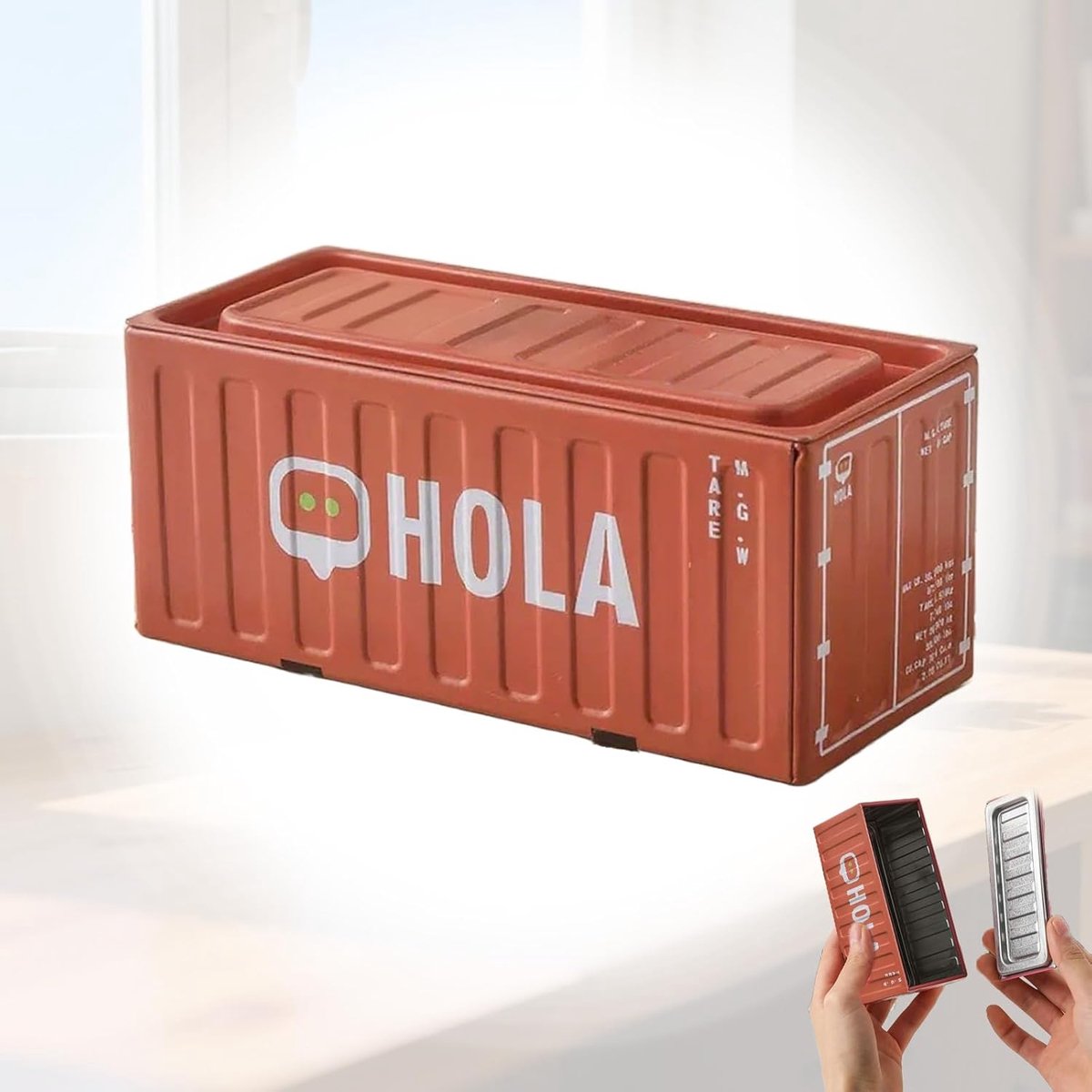 SnelShoppen - Mini Opbergdoos Organiser, Bureau Organizer, Pennendozen, Blik Opbergdozen voor Kleine Onderdelen, Kantoorbenodigdheden, Zeecontainer in