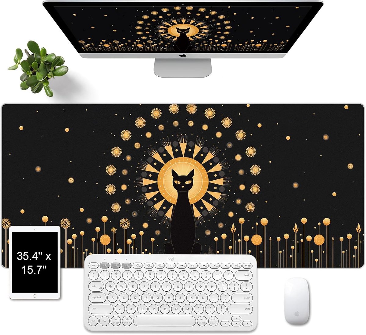 SnelShoppen - PU Leren Bureau Mat, Waterdichte Bureau Coaster Bescherming, Antislip Laptop Mat, Gemakkelijk Schoon Te Maken Grote Muismat, Computer Ma