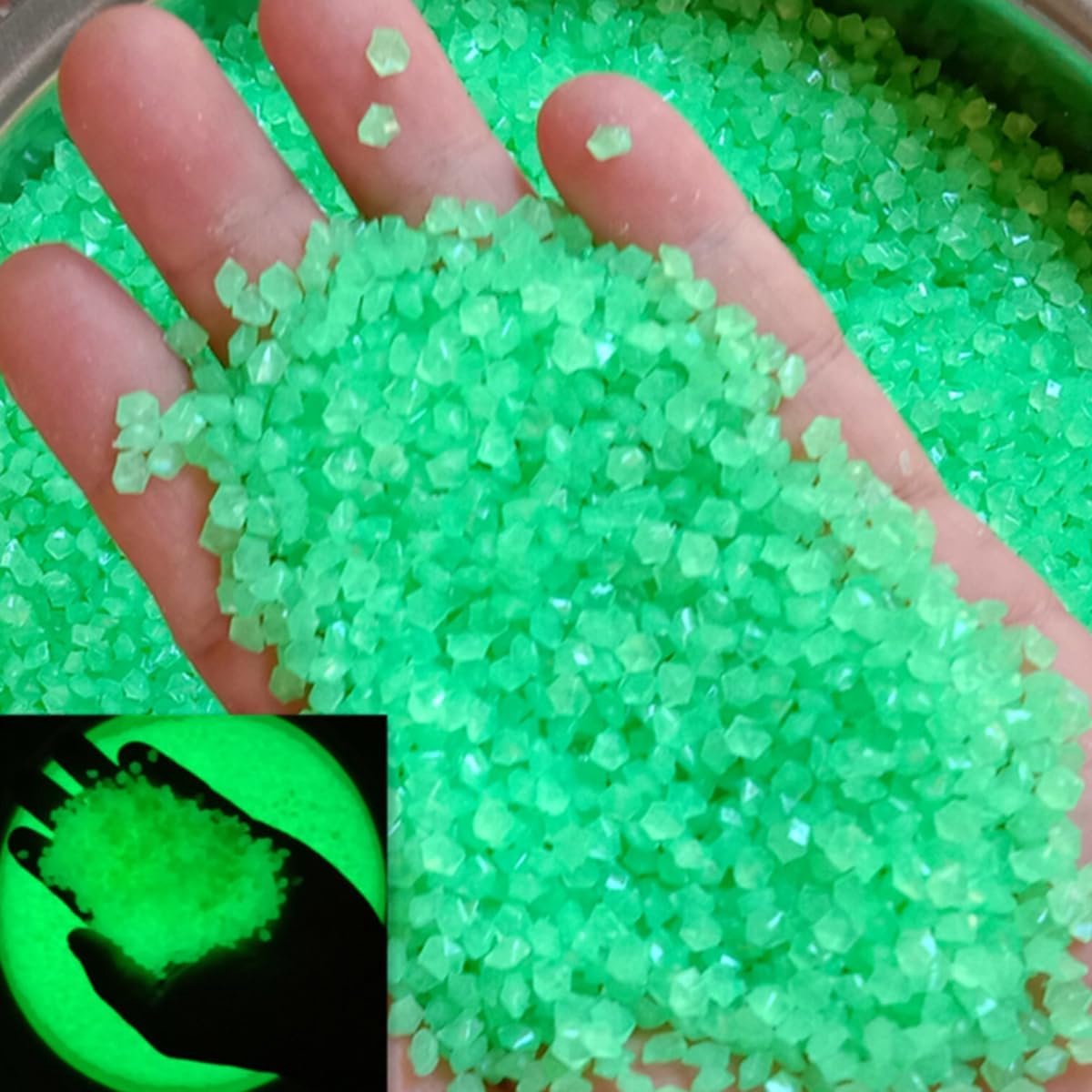 SnelShoppen - 6000 Stuks Luminous Mini Resin Kiezels Fluorescerende Decoratieve Steentjes voor Aquarium en Tuin, Blauw, 3-5 mm
