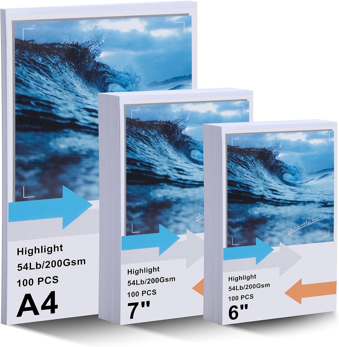 SnelShoppen - Photo Paper A4 15.2 cm 200 g/m² Hoogglans Waterproof 220 Vellen Foto Kaarten Direct Droog