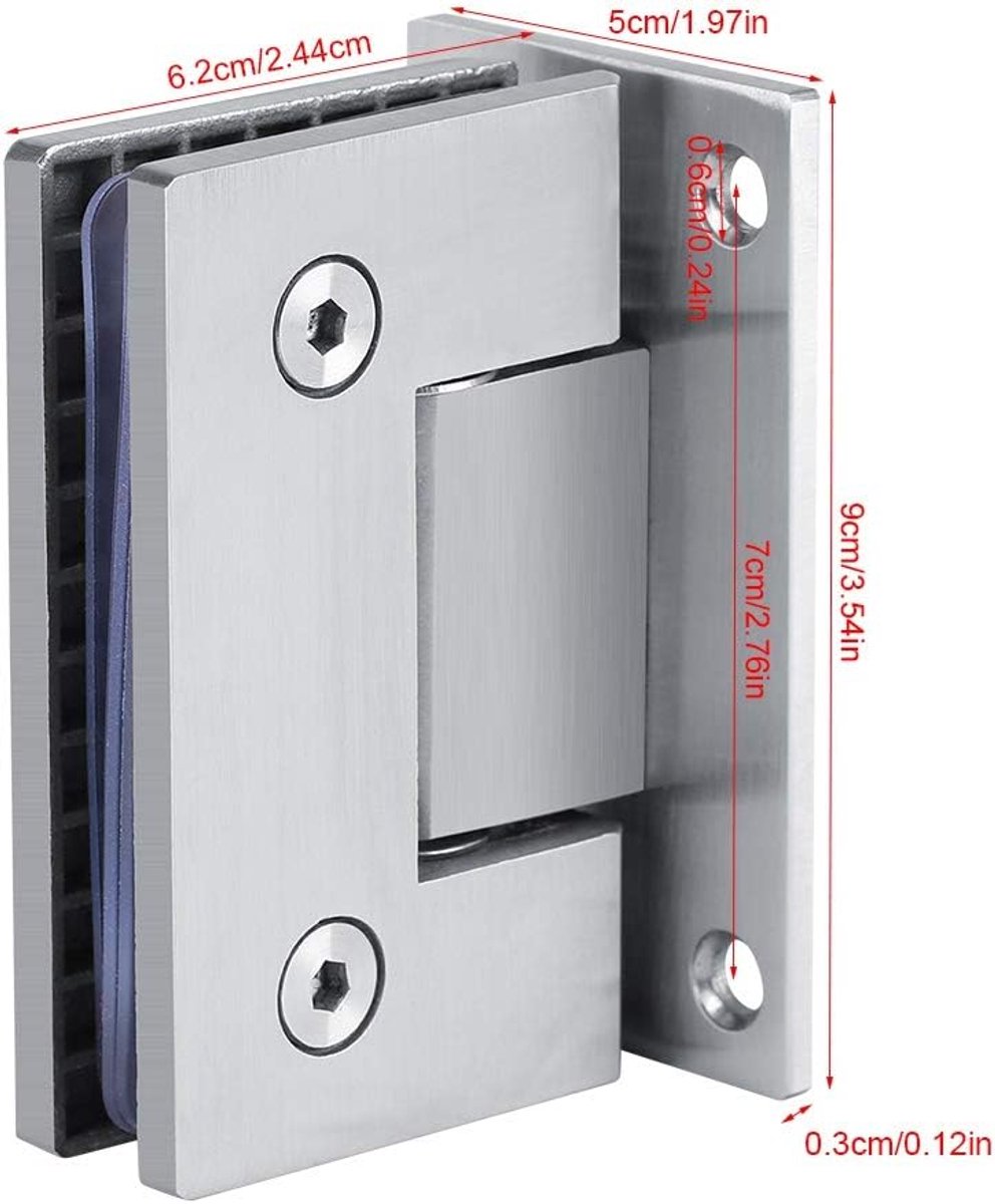 SnelShoppen - Glass Door Hinge 8-10mm 90 Graden Douchedeurhouder RVS Frameloze Glazen Deurclip voor Schuifdeur Swingdeur Bar Houten Deuren