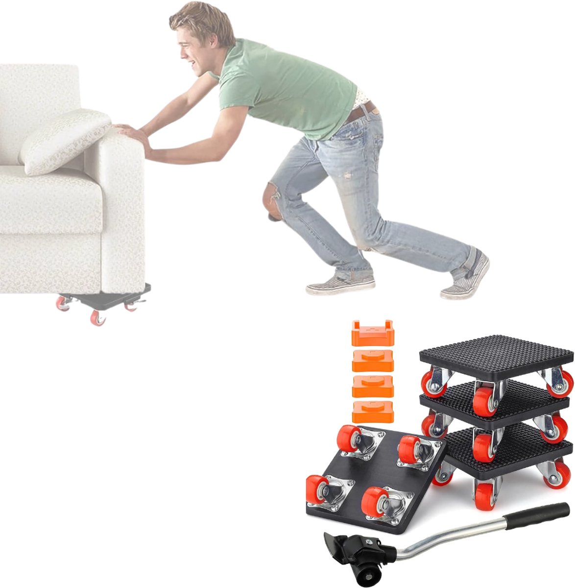Zavio® Meubeltransporter - Transportroller - Transportwagen - Meubelhondje
