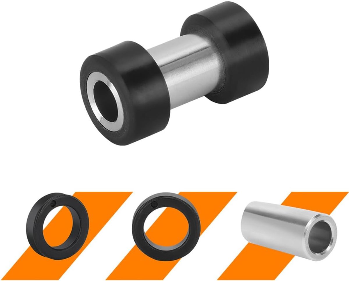 SnelShoppen - Strut Bushing Set voor Mountainbike Achterstructuur, Aluminium Precisiesleeve (8 x 12 mm) en Rubber Seal (12 x 16 mm) voor 14 mm Struts