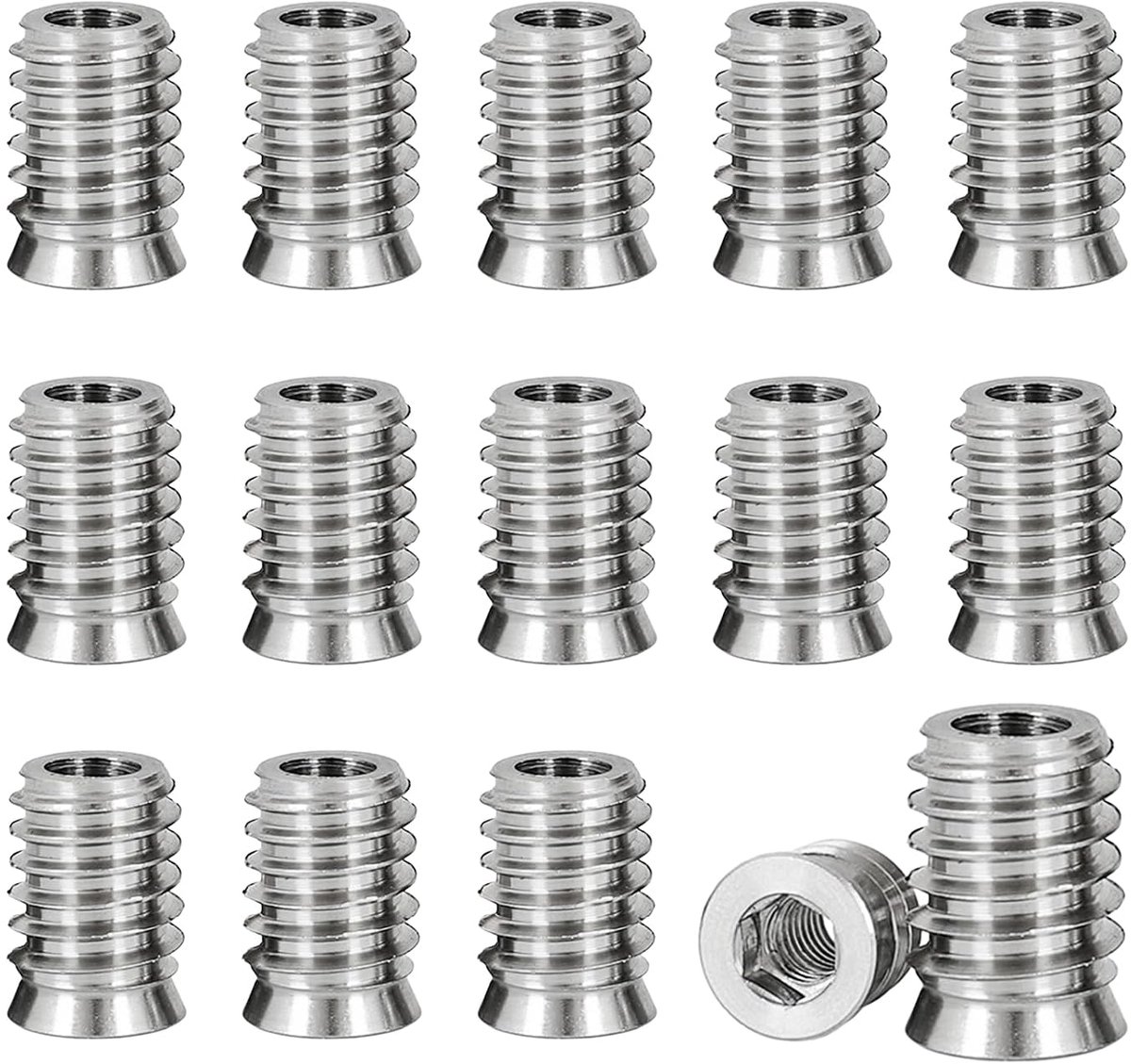 100 pieces M6 screw in socket socket hexagon socket with cover edge screw thread insert hex socket nuts screw in - ShopVlot