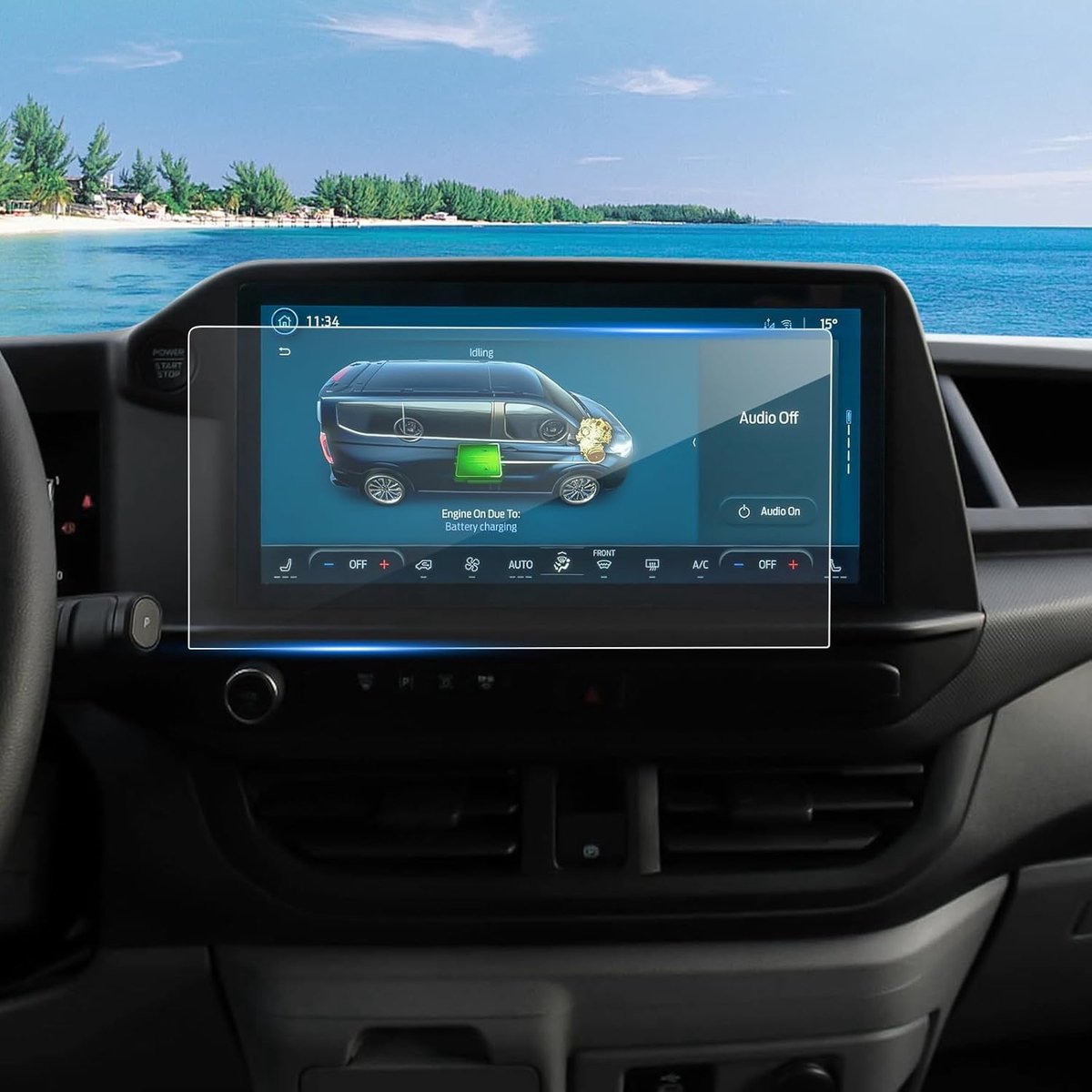 Navigatiescherm Beschermfolie 13 Inch - 4H Krasbestendig PET - Compatibel met Ford Tourneo Custom 2024 2025 - ShopVlot