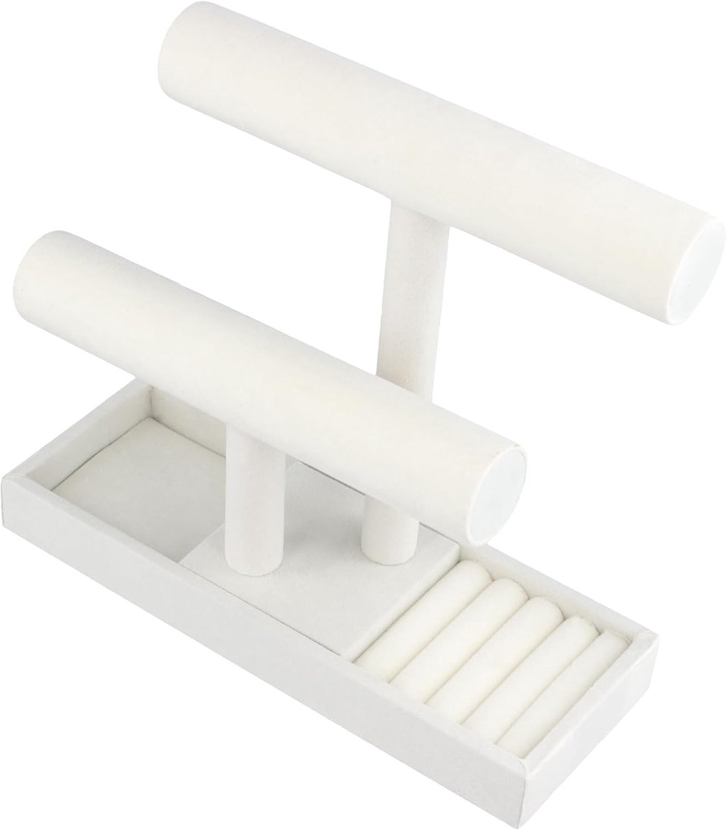 Sieradenhouder met opbergtray - Multilaags ontwerp - Kunstleer met stevige basis - Perfect voor sieradenopslag - SnelShoppen