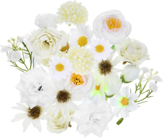 Foto: Snelshoppen pack van 20 kunstbloemen voor knutselen kunstbloemendecoratie zoals echt plastic bloemen voor witte decoratie 10 soorten voor diy pro