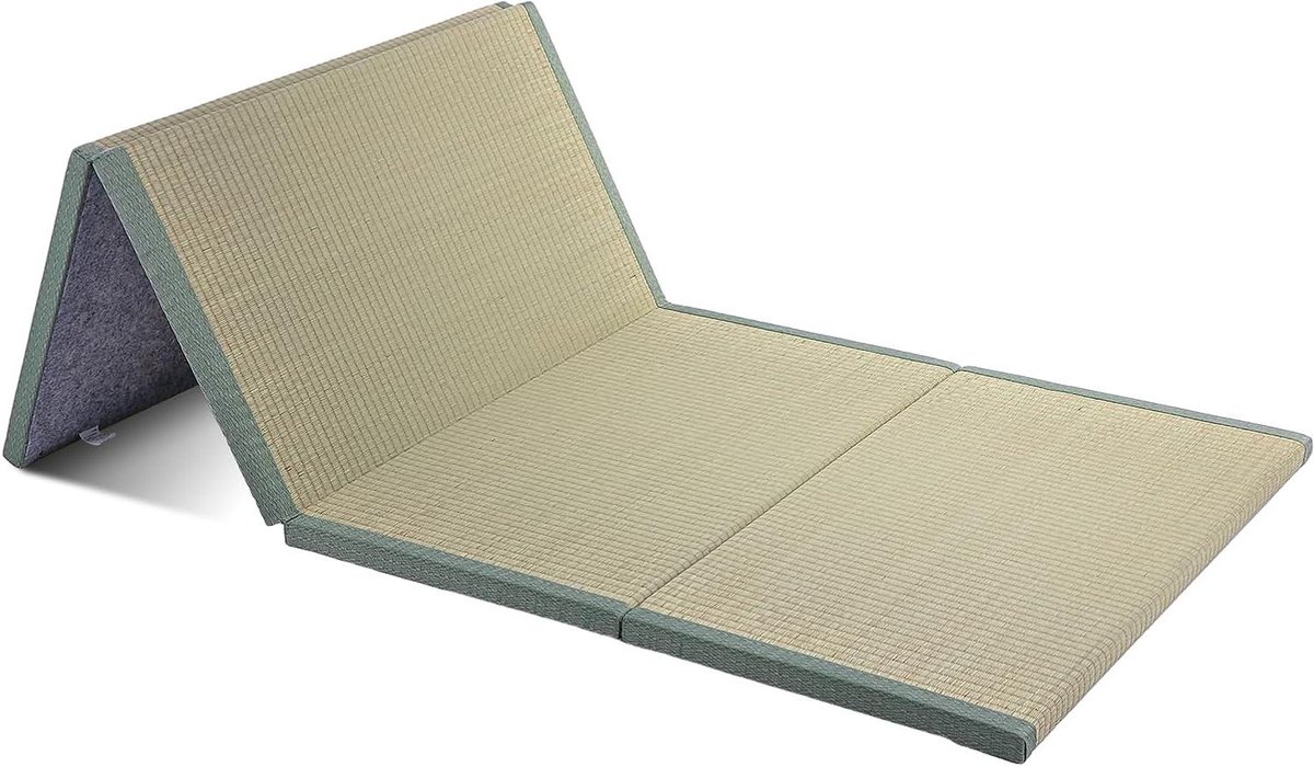 Tatami Matras - Japanse Futon Mat - Gezond Slapen - Natuurlijk Biesgras - 75x200cm - Groen