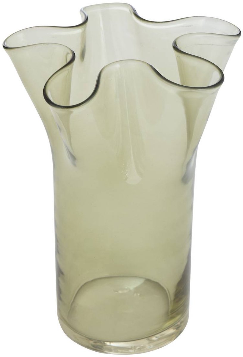 Vaas met geschulpte hals van geblazen glas FLDR