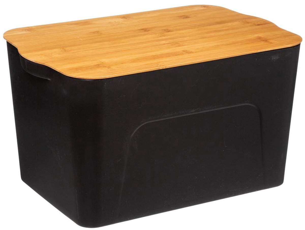 Opbergdoos van 24 l met bamboedeksel BLACKBAMBOO