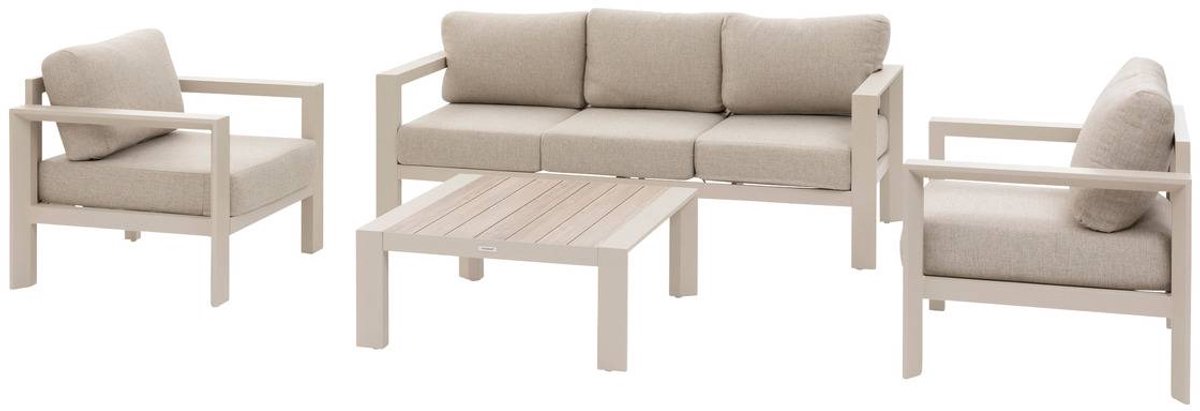 5-zits tuinset van aluminium met houtlook ÉVASION