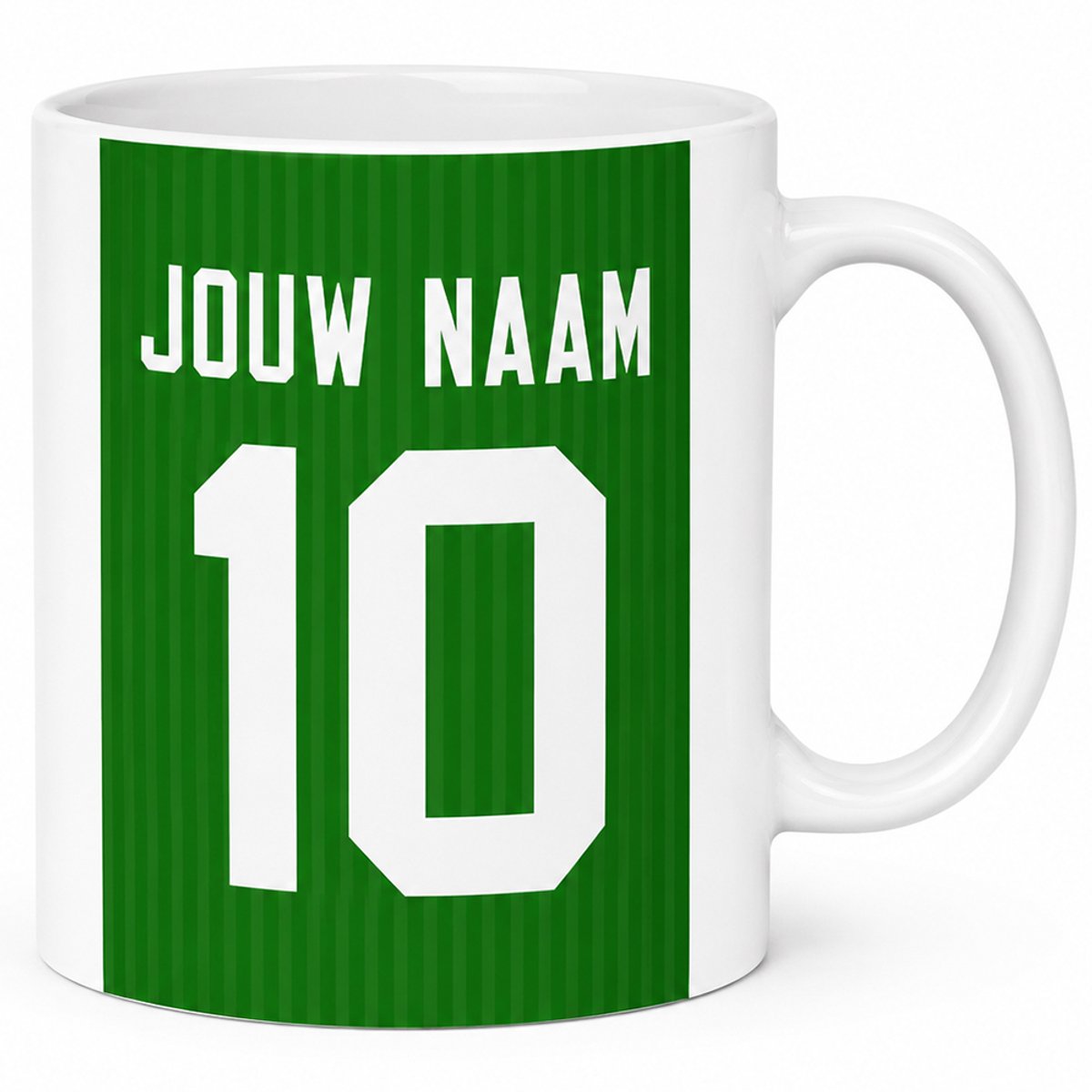 Voetbalmok Allstar Collection – Kleur Groen – Gepersonaliseerde Mok met Naam en Rugnummer – Voetbal Mok – 325 ml