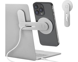Magnetische Telefoonhouder Voor Laptop - Magnetisch & Verstelbaar - Monitor Side Mount Clip - 180° Verstelbare - Inclusief Magnetische Ringen - Magnetische Telefoonhouder - Draagbare Telefoonstandaard - Geschikt Voor Tesla Model 3/X/Y/S & Imac