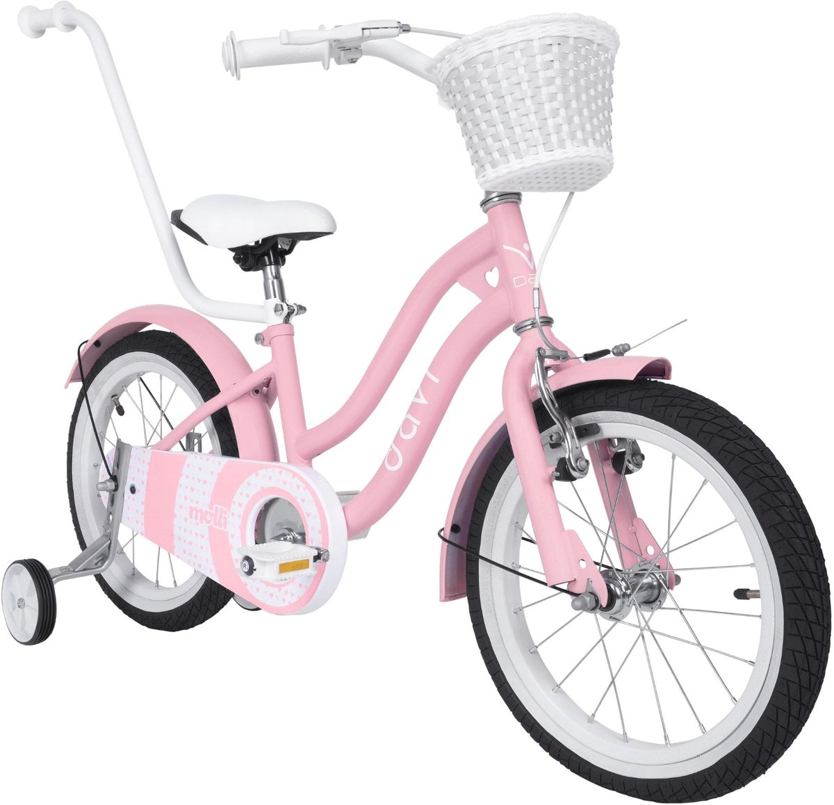 Davi Molli – Kinderfiets – 16 inch – 1 versnelling – Terugtraprem – 95-110 cm – Roze – Meisje