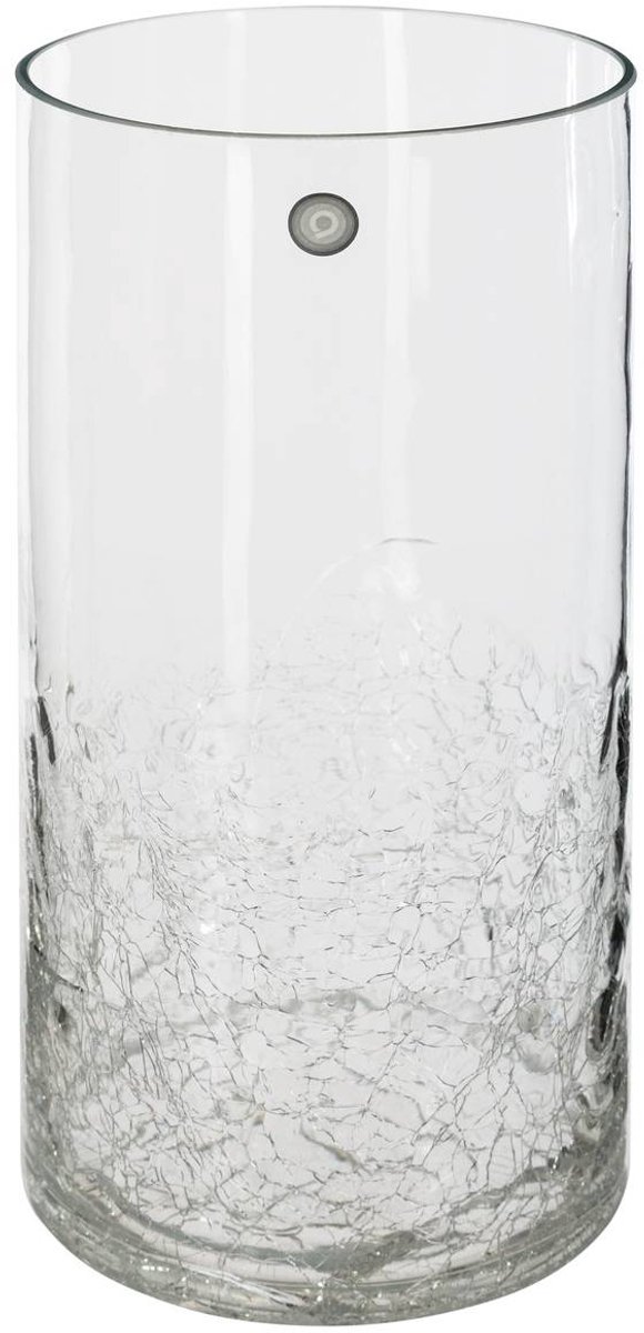 Cilindrische glazen vaas met craquelé-effect ATMOSPHERA